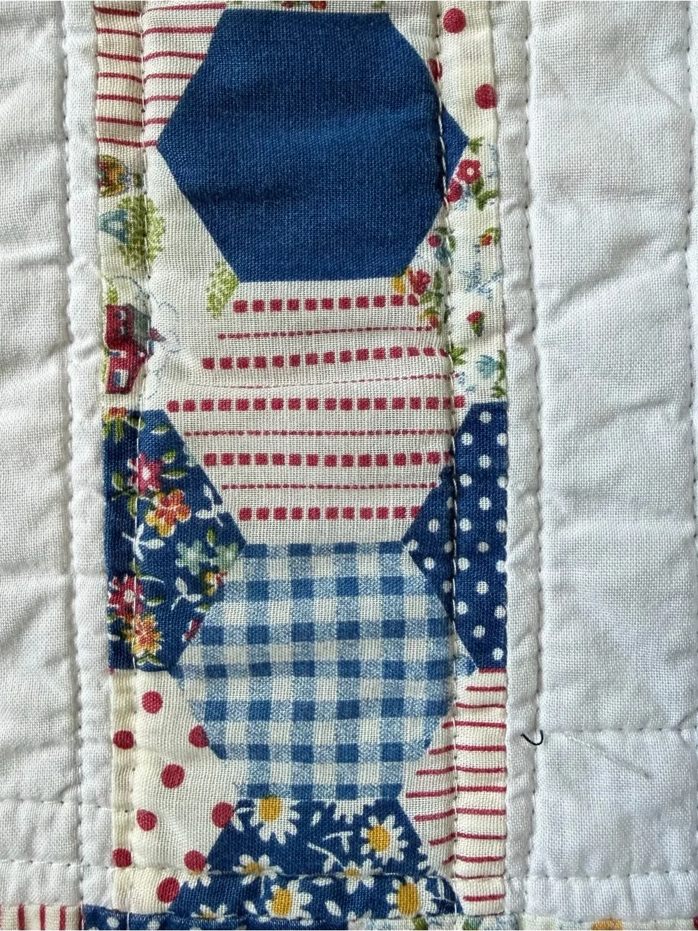 Vintage Embroidered Nursery Quilt Baby Blanket 38x38 Fleece Back Storybook